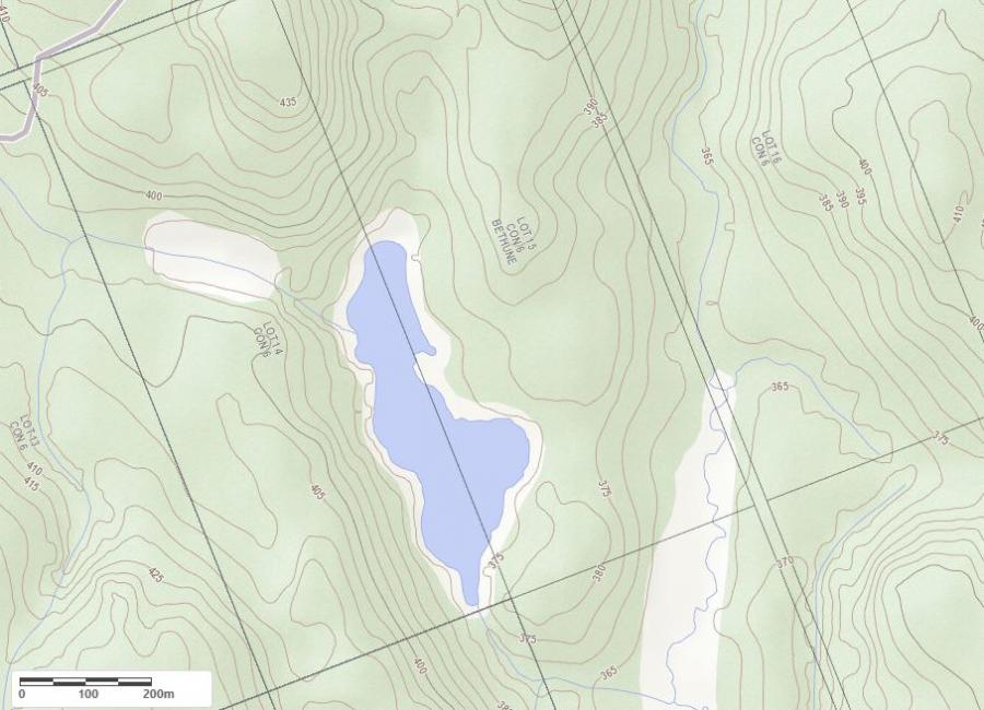 Topographical Map of Blackie Lake in Municipality of Kearney and the District of Parry Sound
